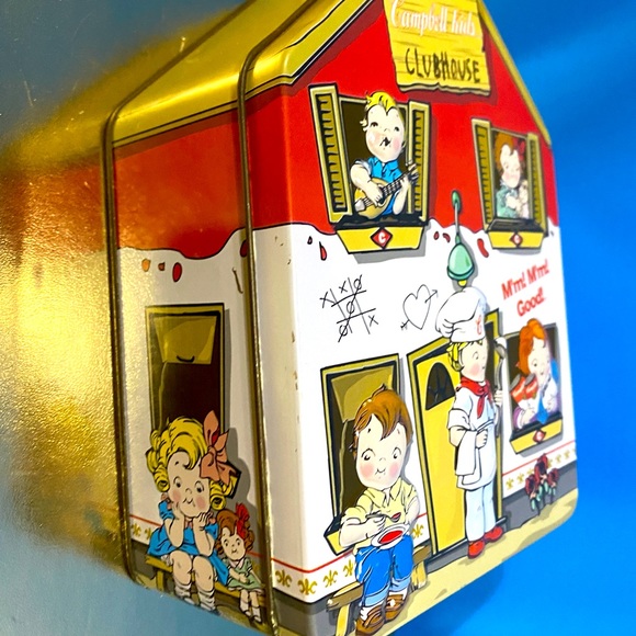 CAMPBELLS SOUP VTG 1997 CAMPBELL KIDS CLUBHOUSE TIN THE TIN BOX CO & CLOTH DOLL - Picture 7 of 16